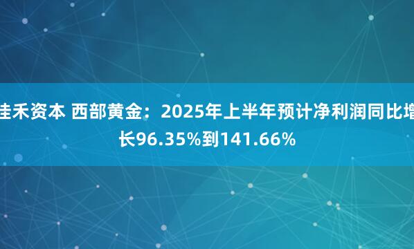 佳禾资本 西部黄金：2025年上半年预计净利润同比增长96.35%到141.66%