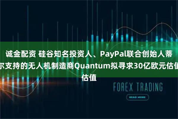 诚金配资 硅谷知名投资人、PayPal联合创始人蒂尔支持的无人机制造商Quantum拟寻求30亿欧元估值